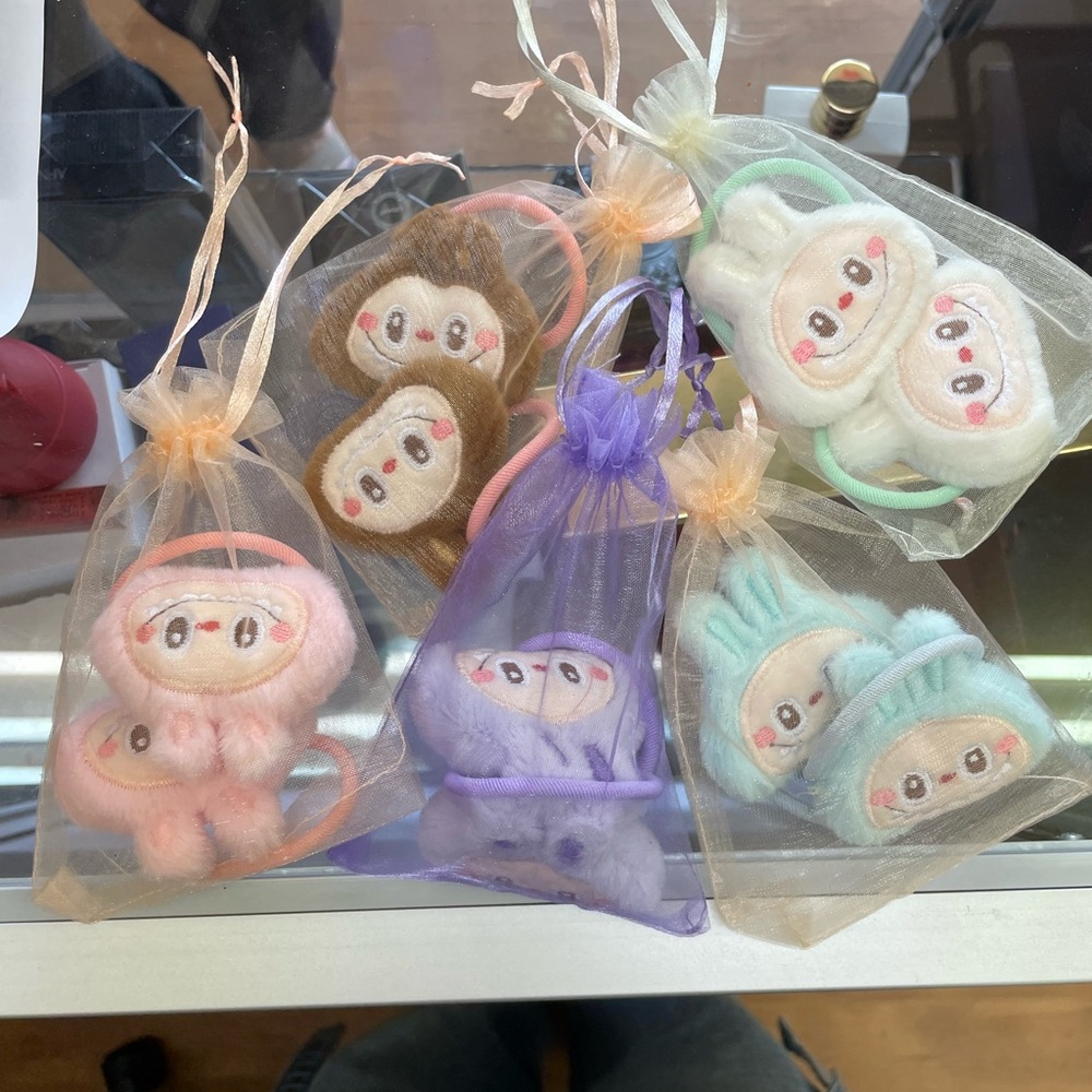 Cute Animal Face Hair Ties Set - Multicolor